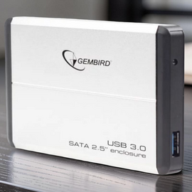 Внешний корпус GEMBIRD EE2-U3S-2-S, для HDD SATA 2.5'', серебристый