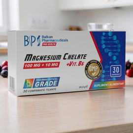 Пищевая добавка BALKAN PHARM Magnesium Chelate + Витамин B6, 30 таблеток
