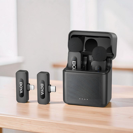 Микрофон Boya Combo 3 in1, 3 2TX+2RX+1 charging case, Black