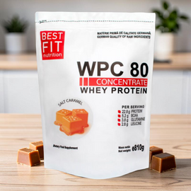 Протеин BEST FIT WPC 80 соленая карамель, 810 г