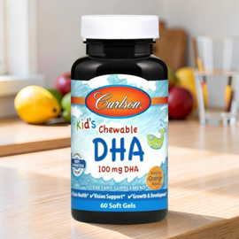 Капсулы CARLSON, Детские, Жевательные, DHA 100 мг, 60 мягких капсул