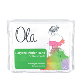 Bețișoare igienice OLA, biodegradabile, 160 buc