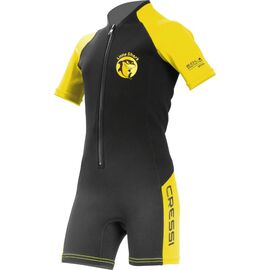 Costum neopren copii CRESSI-SUB LITTLE SHARK JR SHORTY WETSUIT S/L black/yellow 2mm Y 13/14