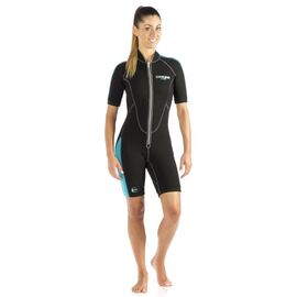 Costum neopren dame CRESSI-SUB LIDO LADY SHORTY WETSUIT black/aquamarine 2mm M/3