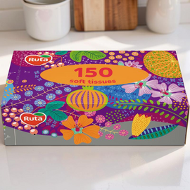 Servetele in cutie RUTA, 2 straturi, cosmetice, albe, 150 buc
