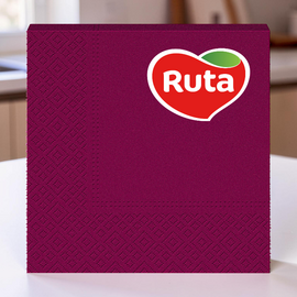 Servetele de bucatarie RUTA bordo, 3 straturi, 33 x 33 cm, 20 buc