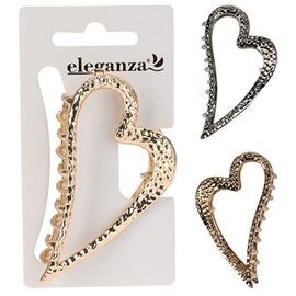 Agrafa pentru par ELEGANZA "Inimioara", metal, 8х4 cm