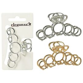 Agrafa pentru par ELEGANZA "Cercuri", metal, 7х4 cm