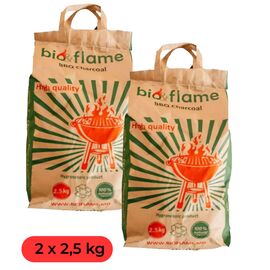 Set BIO&FLAME Carbune din lemn, 2.5 kg, 2 buc