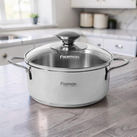 Кастрюля FISSMAN Bambino, 0.9 Л, 14х6.0 см, С стеклянной крышкой, 5273