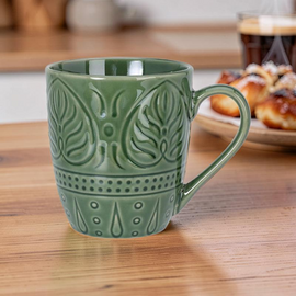 Чашка Embossed Leaves, керамика, 390 мл