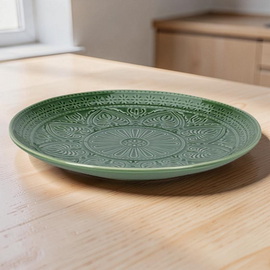 Тарелка сервировочная Embossed Leaves, керамика, 26.5 см