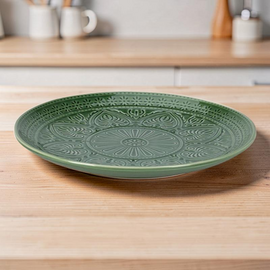 Тарелка десертная Embossed Leaves, керамика, 20 см