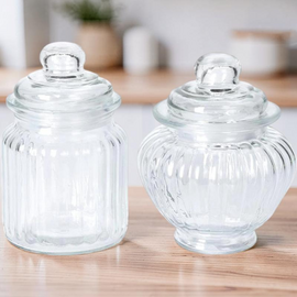 Borcan din sticla EH, 12 cm, 310 ml, 2 modele