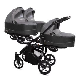Carucior pentru tripleti BABYACTIVE Trippy, 2 in 1, Silver
