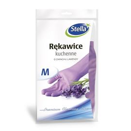 Резиновые рукавицы M STELLA с хлопковой  поверхностью