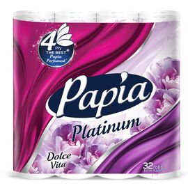 Туалетная бумага PAPIA DOLCEVITA, 4 слоя, 32 рулона