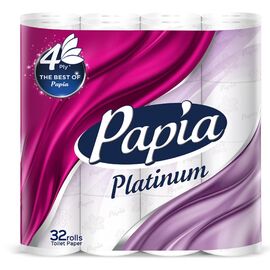 Туалетная бумага PAPIA, 4 слоя, 32 рулона