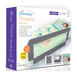 Bariera de protectie pentru pat Dreambaby F761, 110 x 45,5 cm, gri