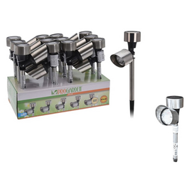 Felinar pe baterie solara "Spotlight", H25.5 cm, D5.5 cm, inox