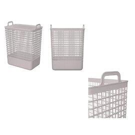 Coș pentru rufe Econova Kobo, Cu capac, 35 L, 38X26.2X50 cm, Bej deschis