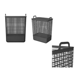 Coș pentru rufe Econova Kobo, Cu capac, 35 L, 38X26.2X50 cm, Gri