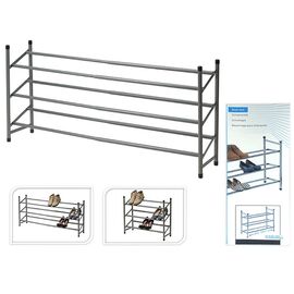 Этажерка для обуви, Раздвижная, 3 полки, (61.5-115)X23Х50 см, Металл