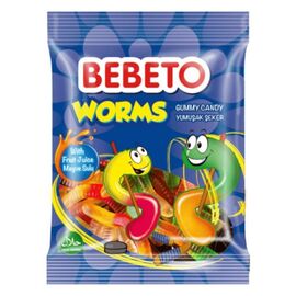 Jeleu BEBETO Sour Worms, 80 g