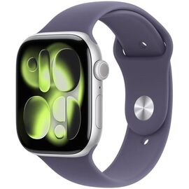 Ceas inteligent APPLE Watch Series 11, GPS, 46mm, Silver, Aluminium Purple Fog Sport Band, M/L, Model A3333