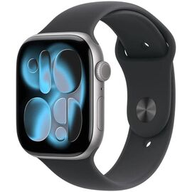 Ceas inteligent APPLE Watch Series 11, GPS, 46mm, Space Grey, Aluminium Black Sport Band, M/L, Model A3333