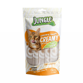 Recompense cremoase JUNGLE, Cu ton si creveti, Pentru pisici, 70 gr, (14 g x 5 buc.)