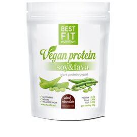 Proteina vegana BEST FIT Soy&Fava, dark chocolate, 480 g