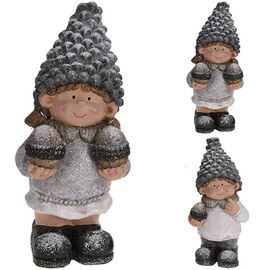 Figurina de gradina Baiat, fata cu ghinda, 34 cm