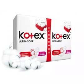 Absorbante igienice KOTEX Ultra Soft Super Duo, 5 picaturi, 16 buc