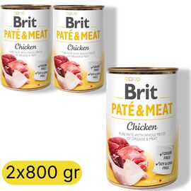 Set BRIT Pate & Meat, Pentru caini, Pate cu pui, 800 gr, 2 buc
