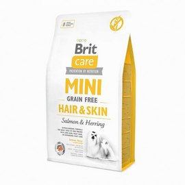 Hrana uscata BRIT Care Mini Hair&Skin pentru caini, cu somon si hering, 2 kg
