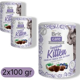 Set gustari BRIT Superfruits, Pentru pisoi, Cu pui, 100 gr, 2 buc