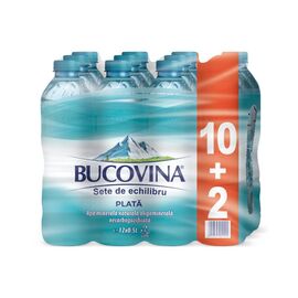 Set apa minerala BUCOVINA, Naturala, Plata, 0.5 l, (10+2 Gratis)