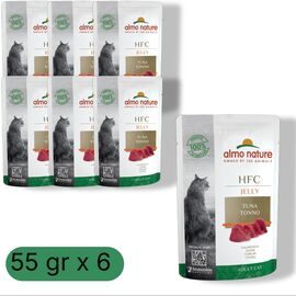 Set hrana umeda ALMO NATURE HFC Jelly, Pentru pisici, Cu ton, 55 gr, 6 buc
