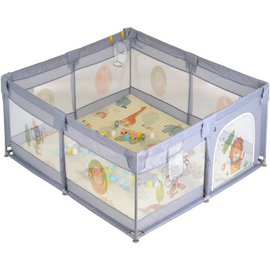 Țarc de joacă MONI GameZone Grey, 120×120 cm, 60 de mingi
