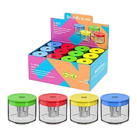 Ascuțitoare pentru creioane ERICHKRAUSE S-Keg Neon, cu container, sortiment