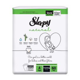 Chiloței SLEEPY Natural Ultra Sensitive Double, mărimea 4 Maxi, 7–14 kg, 60 buc