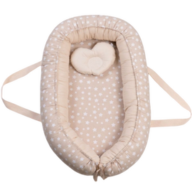 Cuib-coș portabil pentru copii VERES Smiling Animals beige 450.16