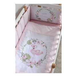Set de lenjerie de pat pentru copii VERES Flamingo New 217.01.1, 6 piese