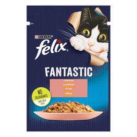 Hrana umeda pentru pisici Felix Fantastic, cu somon in jeleu, 85 g