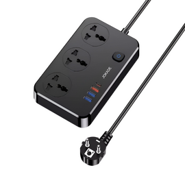 Удлинитель JOKADE универсальный JB058, 3 розетки + USB-C 3 А, 1,5 м, черный
