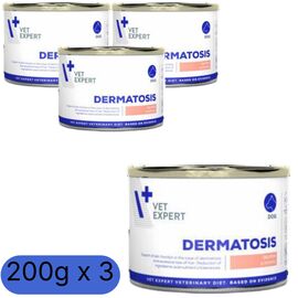 Set Hrana umeda VET EXPERT Diet Dermatosis pentru caini adulti, salmon, 200 g х 3 buc