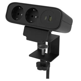 Удлинитель OMNI EU, 2 розетки, USB+Type-C, чёрный