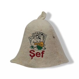 Căciulă pentru saună WOODENLANDIA "Șef", din pâslă naturală