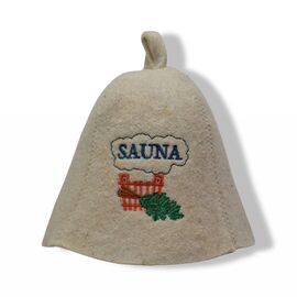 Căciulă pentru saună WOODENLANDIA "SAUNA", din pâslă naturală